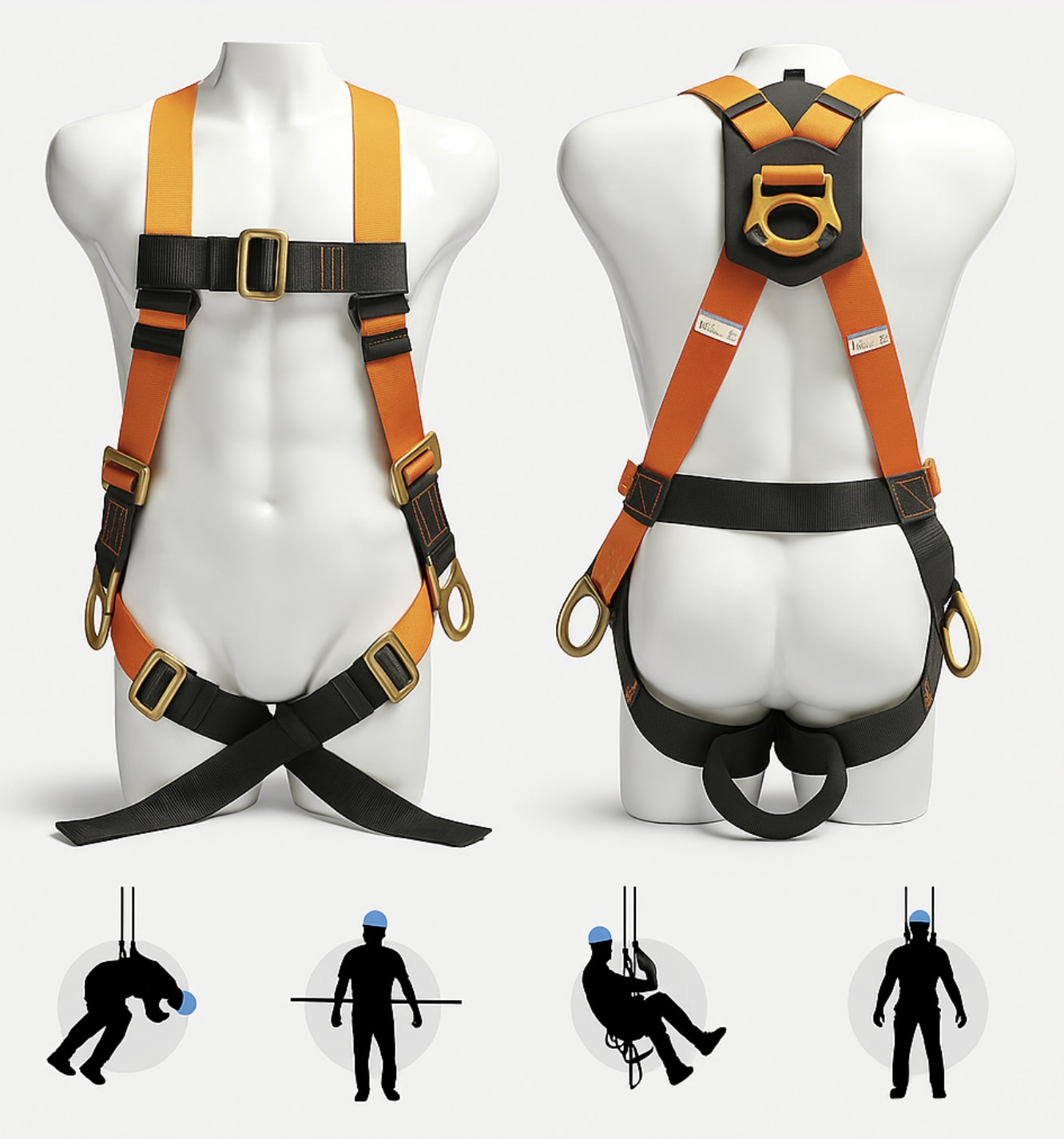 Arnés Cuerpo Completo En H De 3 Argollas