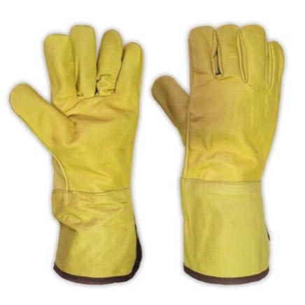 Guante de Vaqueta Largo Amarillo Sencillo <L>