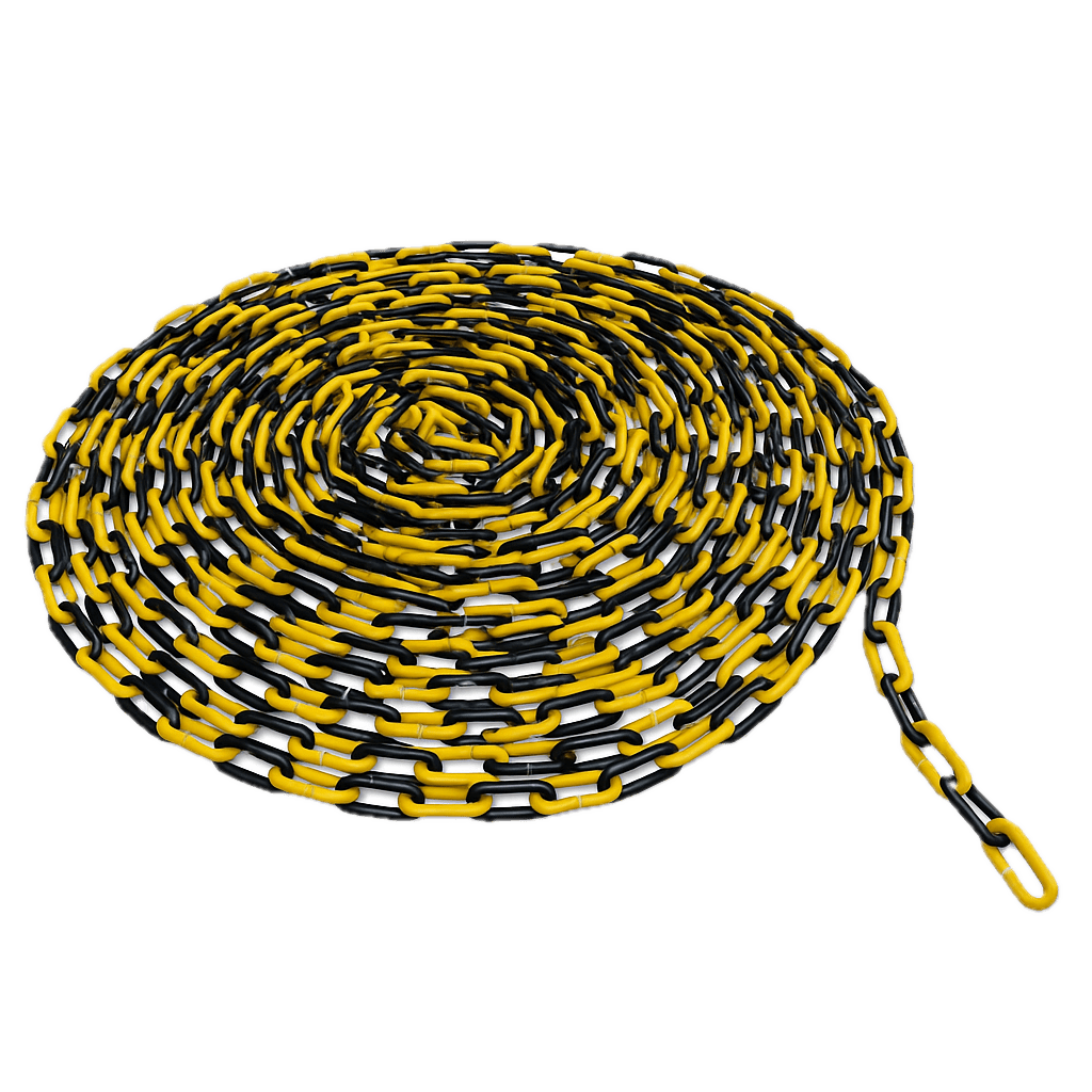 Cadena Plástica Amarilla y Negro 5/16 x 10m
