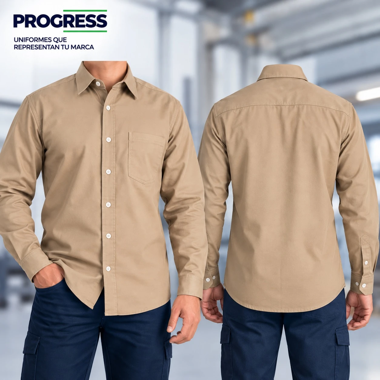 Camisa Industrial en Drill para Hombre